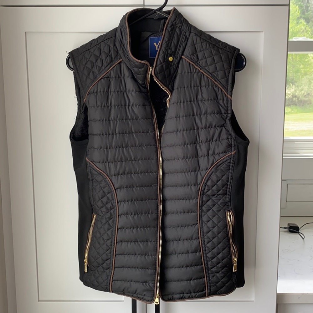 High end boutique black vest